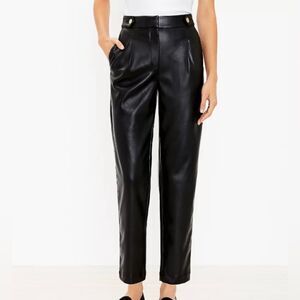 Loft Ann Taylor Curvy black faux leather pants sz 14